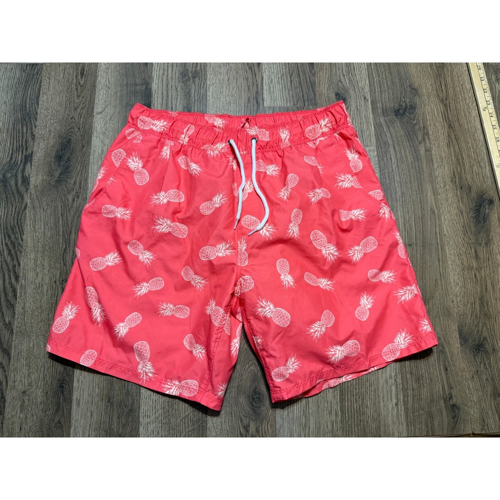 U.S. Apparel Board Shorts Mens Medium Pink Adult Pineapple Print Swim Trunks